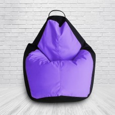 Крісло-мішок Колір Чорний + Бузковий (Black + 171)